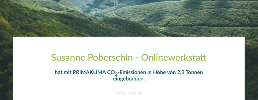 Nachhaltigkeit bei Onlinewerkstatt - Zertifikat CO2 Fußabdruck